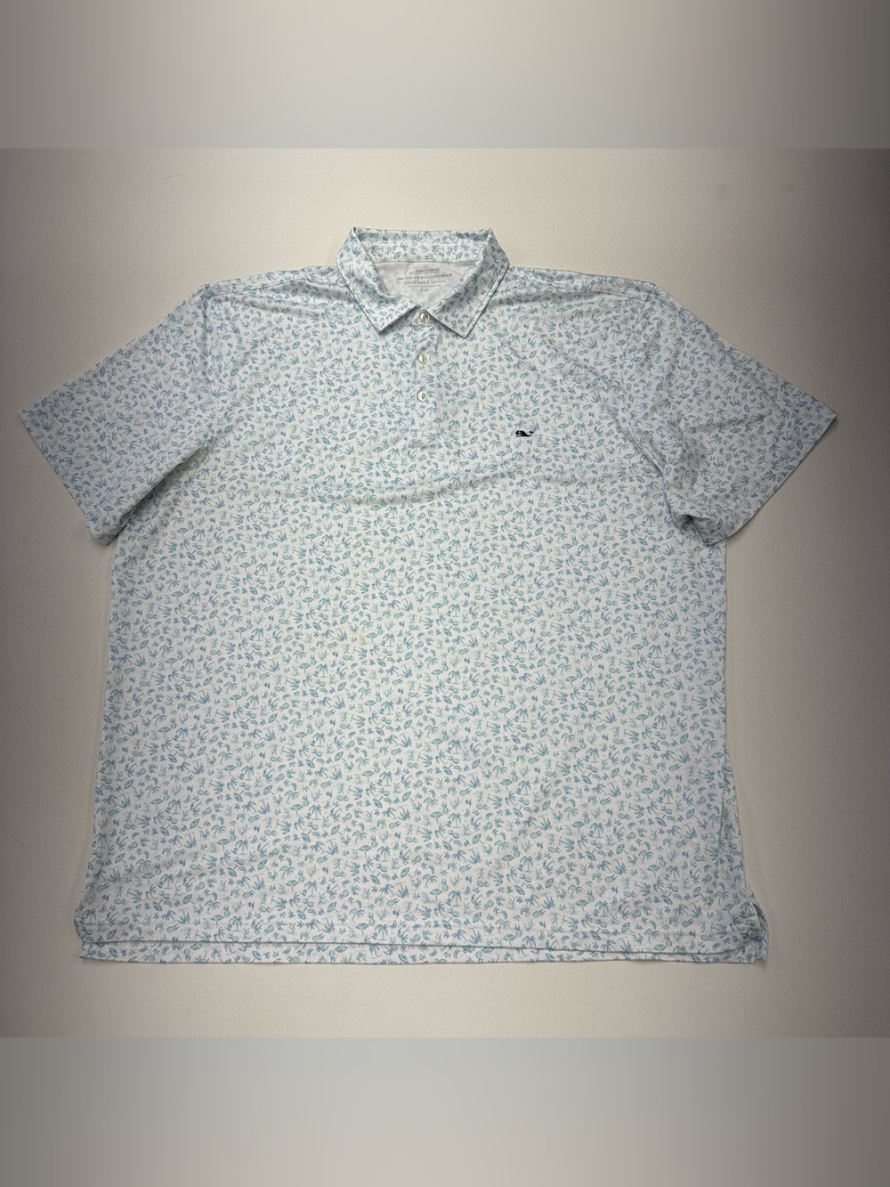 Vineyard Vines Polo Shirt On The Go Golf Mens 2XL Pineapple AOP Sankaty White